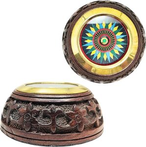 Vintage Nautical Navigation Tool Featuring a Wooden Base Compass and Stylish Paperweight